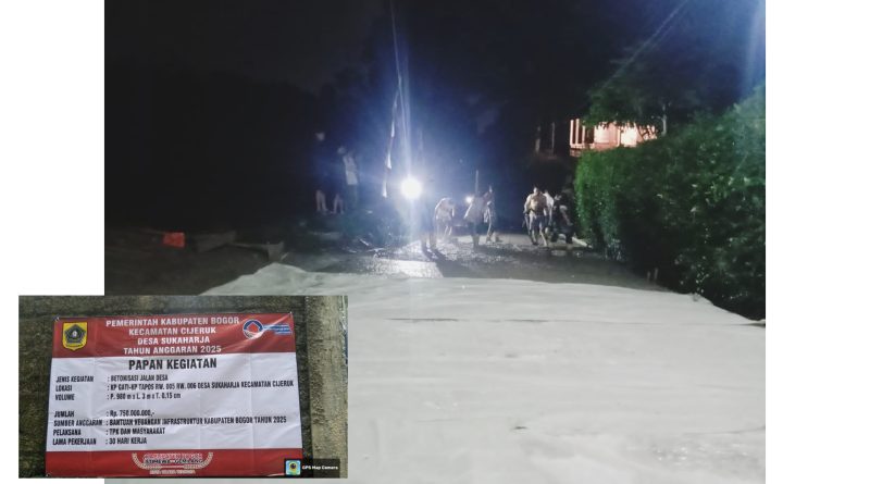 PEMDES SUKAHARJA REALISASIKAN BETONISASI JALAN DESA ,  TINGKATKAN MOBILITAS WARGA