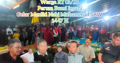 Warga RT 01/XI Perum Bumi Insani Tonjong Kecamatan Tajur Halang Peringati Maulid Nabi SAW 1447 H